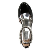 Black Patent | Girls’ Low-Heeled Signature Dress Shoe with Rhinestone Ankle Strap