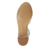 Silver Glitter | Girls’ Low-Heeled Signature Dress Shoe with Rhinestone Ankle Strap