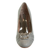 Silver | Girls’ Glittery Block Heeled Pump