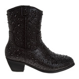 Black | Girls’ Sparkly Cowgirl Boots Side