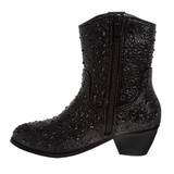 Black | Girls’ Sparkly Cowgirl Boots Alt Side