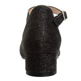 Black Glitter | Girls’ Glittery Low-Heeled Dress Shoes