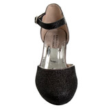 Black Glitter | Girls’ Glittery Low-Heeled Dress Shoes
