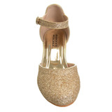 Light Gold | Girls’ Glittery Low-Heeled Dress Shoes