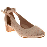 Rose Gold | Girls' Slingback Pump Dress Heels Front Side