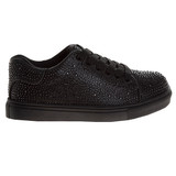 Black | Girls' Crystal Rhinestone Sneakers Right Side