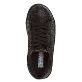 Black | Girls' Crystal Rhinestone Sneakers Top