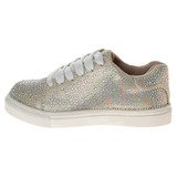 Gold | Girls' Crystal Rhinestone Sneakers Left Side