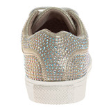 Gold | Girls' Crystal Rhinestone Sneakers Back