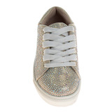 Gold | Girls' Crystal Rhinestone Sneakers Front
