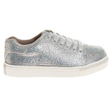 Silver | Girls' Crystal Rhinestone Sneakers Right Side