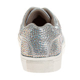 Silver | Girls' Crystal Rhinestone Sneakers Back