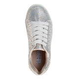 Silver | Girls' Crystal Rhinestone Sneakers Top