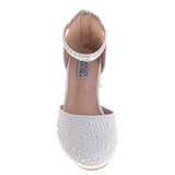 White | Girls' Ankle Strap Dress Shoes Front