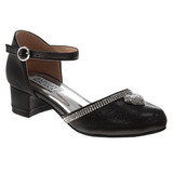 Black | Girls' d'Orsay Dress Shoes Front Side