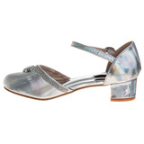 Silver Holographic | Girls' d'Orsay Dress Shoes Left Side