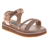 Rose Gold | Girls' Lug Sole Platform Sandals Front Side