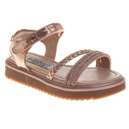 Rose Gold | Girls' Lug Sole Platform Sandals Front Side