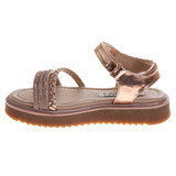Rose Gold | Girls' Lug Sole Platform Sandals Left Side