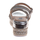 Silver | Girls' Metallic and Raffia Sandals Back