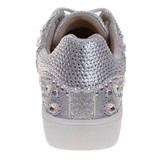 Silver | Girls' Glitzy Metallic Sneakers Back
