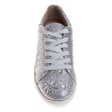Silver | Girls' Glitzy Metallic Sneakers Front