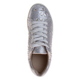 Silver | Girls' Glitzy Metallic Sneakers Top