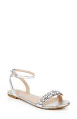 Silver | Ohara Minimalist Crystal Adorned Flats