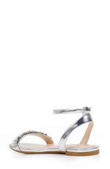 Silver | Ohara Minimalist Crystal Adorned Flats