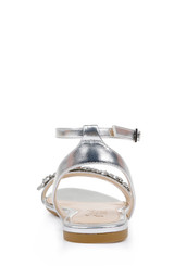 Silver | Ohara Minimalist Crystal Adorned Flats