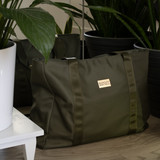 Olive Nylon Weekender Tote Bag Lifestyle 3