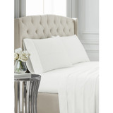 White | Cotton Sateen White Pillow Case Pair
