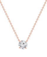 Rose Gold | Diamond Pendant Solitaire Plus Necklace Front