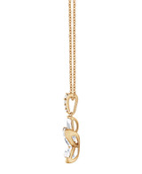 Yellow Gold | Diamond Butterfly Pendant Necklace Side