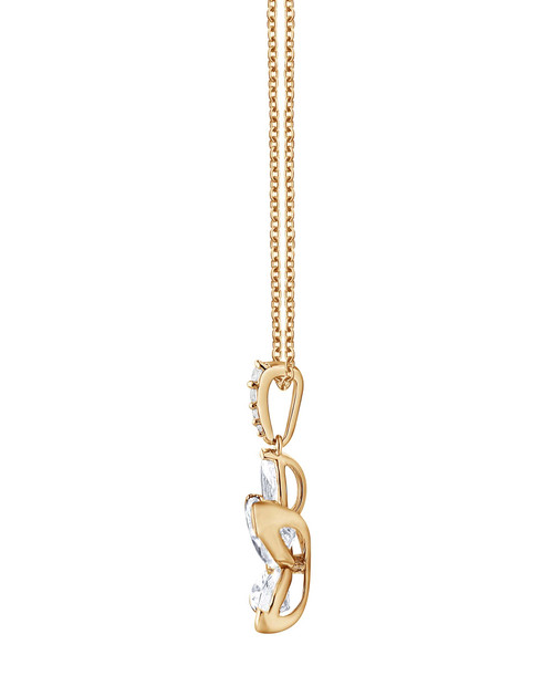 Yellow Gold | Diamond Butterfly Pendant Necklace Side
