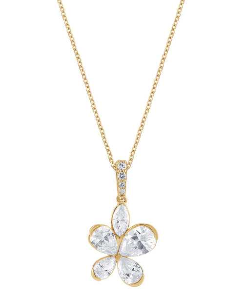 Yellow Gold | Diamond Butterfly Pendant Necklace Front