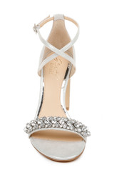 Silver | Penny Crystal Embellished Block Heel