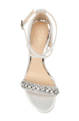 Silver | Penny Crystal Embellished Block Heel
