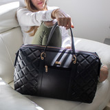 Black Lifestyle 2 | Quilted Weekender Tote Bag