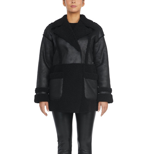 Black | Raymonde Faux Shearling Coat