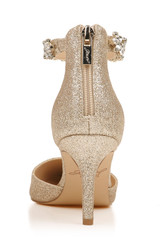 Lt. Gold Raleigh Pointed Toe Kitten D'Orsay Heel