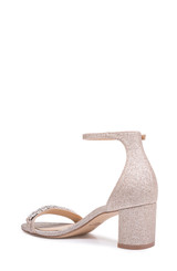 Light Gold Glitter | Ramsay Open Toe Block Heel