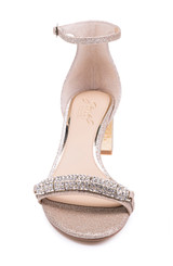 Light Gold Glitter | Ramsay Open Toe Block Heel
