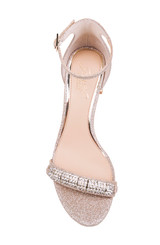Light Gold Glitter | Ramsay Open Toe Block Heel