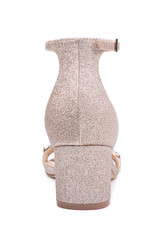 Light Gold Glitter | Ramsay Open Toe Block Heel