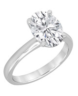 White Gold | Oval-Cut Diamond Solitaire Engagement Ring Front