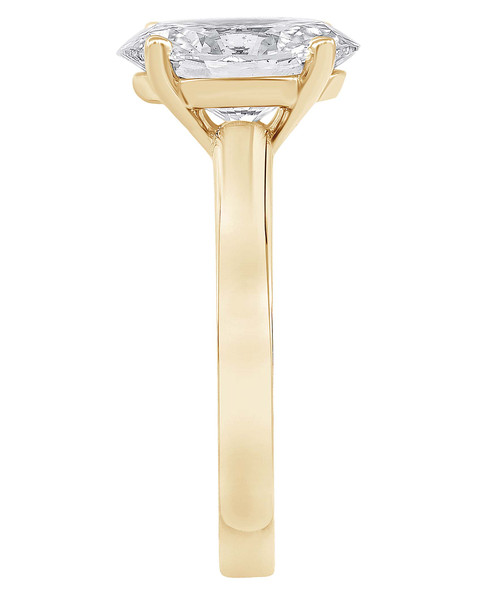 Yellow Gold | Oval-Cut Diamond Solitaire Engagement Ring Side