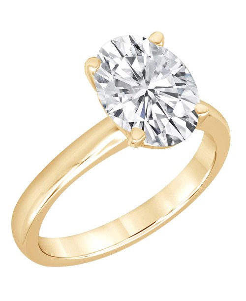 Yellow Gold | Oval-Cut Diamond Solitaire Engagement Ring Front