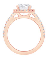 Rose Gold | Diamond Halo Solitaire Plus Engagement Ring