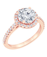 Rose Gold | Diamond Halo Solitaire Plus Engagement Ring